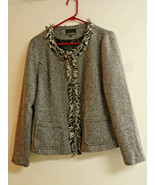 Cynthia Rowley tweed blazer   Size XL   Fringe accent - $36.91 CAD