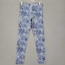 Modern Lux Women Leggings Size M Blue White Chambray Stretch Classic Skinny Pant - £10.83 GBP