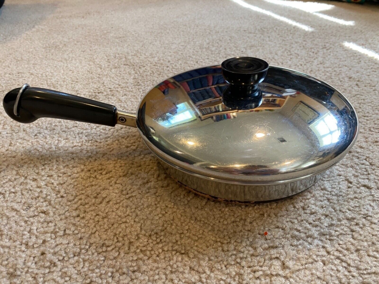 REVERE WARE 8in Skillet with Lid - Stainless Steel with Copper Bottom - $32.38
