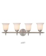 Olgelthorpe 4-Light Nickel Bathroom Vanity Light Bell Shaped Frosted Glass - $103.88 CAD