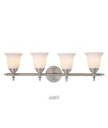 Olgelthorpe 4-Light Nickel Bathroom Vanity Light Bell Shaped Frosted Glass - £59.79 GBP