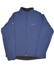 Marmot Jacket Mens 2XL Blue Softshell Zip Fleece Lined Gravity Outdoor Windstop - £29.74 GBP