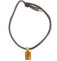 JOAN RIVERS Gold Faux Citrine Glass Faceted  Pendant Chunky Necklace Enhancer - £18.98 GBP