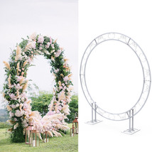 8.2Ft Heavy Duty Metal Round Arch Wedding Backdrop Stand Flower Circle F... - £114.15 GBP