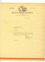 Bulova Watch Company Letterhead 5th Avenue New York 1937 - $17.82