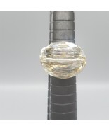 Wire Wrapped Rhinestone Ring Size 4 Silver Tone Handmade Clear Rough Cut - $247.32 MXN
