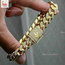 14 Kt, 18 Kt Real Solid Gold Curb Cuban Handmade Men&#39;s Bracelet 40 - 58  Gms - £4,087.47 GBP+