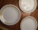 Vintaage Corelle lunch plates 3 Butterfly Gold Livingware - $14.24