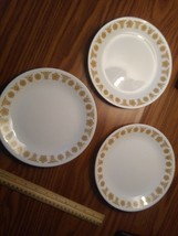Vintaage Corelle lunch plates 3 Butterfly Gold Livingware - £11.20 GBP