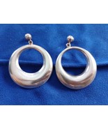 Vintage 925 Sterling Silver Taxco 1.5-in Hoop Earrings Free Shipping - $736.95 MXN