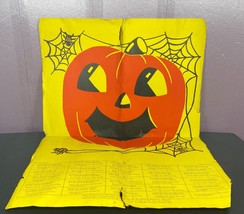 Halloween Fortune and Stunts Game Poster Unused 1930s Pumpkin Spider Rar... - $59.39