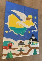 Holiday Angel Appliqued Reversible Garden Flag 28 x 40 Inch Polyester  Blue - £9.65 GBP