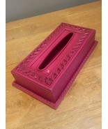 Vintage Syroco Plastic Pink Facial Tissue Box Holder Vanity Scroll Pattern - $38.00 CAD
