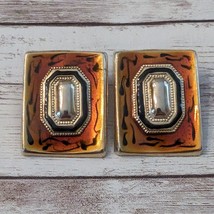 Vintage Clip On Earrings Stunning &amp; Unusual Statement Earrings - Orange - £13.58 GBP