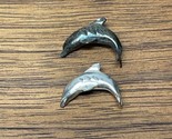 Lot of 2 Sterling Silver Dolphin Charms Pendants Estate Find Fine Jewelr... - $19.80