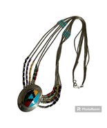 Zuni Sterling Silver 925 &amp; Turquoise &amp; Coral Necklace + 5 Strands Liquid... - $280.94 CAD