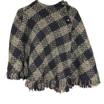 John Branigan Weavers 100% Wool Woven Knit Cape Shawl Poncho Made in Ire... - $47.52