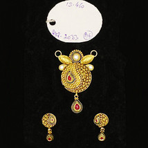 22Kt Massiv Gelbgold Antik Halskette Ohrringe Damen Anhänger Set 15.460 Grams - £1,536.15 GBP