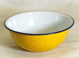 Yellow Speckled Enamelware Mixing or Cereal Bowl 6-1/4” - $19.79