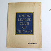 Vintage Union League Club Of Chicago Menu 1960 - £9.07 GBP