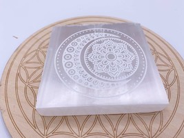 Selenite Moon Flower Plate ~ Crystal Charging, Crystal Cleansing, Purify... - £11.85 GBP
