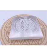 Selenite Moon Flower Plate ~ Crystal Charging, Crystal Cleansing, Purify... - £11.79 GBP