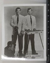 Vintage Santo &amp; Johnny 8x10 B&amp;W Promo Promotional Photo tob - $24.74