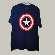 Marvel Captain America Shirt Mens XL Blue Short Sleeve Casual  - £11.73 GBP
