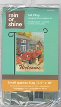Welcome Fall Art Flag 12.5”x18” Pumpkin Red Truck Dog Garden Porch Flag 5103445 - $8.00