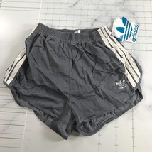 Vintage Adidas Running Shorts Mens S 28-30 Gray Three White Stripes Trefoil - £59.59 GBP