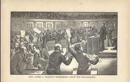 Hon. Blaine&#39;s Retirement from Speakership Original 1884 Print 1st Editio... - $25.95