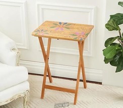 Temp-tations Folding Wood TV Tray Table with Removable Tray - £30.46 GBP