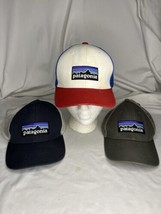 Patagonia SnapBack Trucker Hat Lot Of 3 White Black Gray - £19.55 GBP