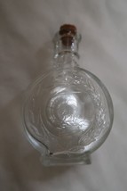 4.5&quot; flat round glass jar with cork stopper - decorative - £5.14 GBP