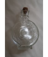 4.5&quot; flat round glass jar with cork stopper - decorative - £5.06 GBP