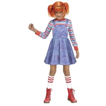 NEW Striped Doll Halloween Costume Dress Socks Girl&#39;s XL 14/16 Chucky Fun World - £31.28 GBP