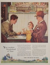 1955 Print Ad Watchmakers of Switzerland Dad & Daughter by Norman Rockwell - £16.88 GBP