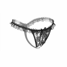 Sexy Lingerie Lace Open Crotch Underwear Pearl Sexy Temptation Womens Panties BK - £23.97 GBP