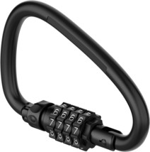 Combination Locks, Heavy Duty Carabiner Clips, 4-Digit Password, 1, Black - $38.97