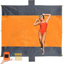 Beach Blanket Sandfree 103&quot; x 87&quot; Large Beach Mat for 4-7 Adults Outdoor Camping - £15.50 GBP