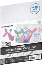 Print Works Printable White Glitter Cardstock, Perfect For Holiday Schoo... - $16.54