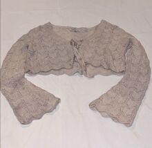 Arden B Beige Knit Cropped Cardigan Small - $13.86