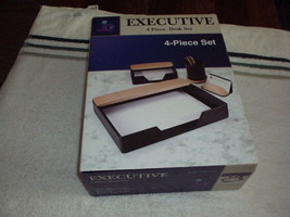 Executive 4-piece DESK Set JCF (Letter Tray/Memo Holder/Pencil Cup/Card ... - £16.07 GBP