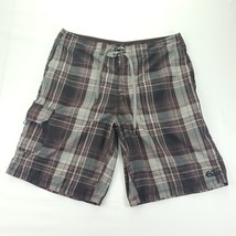 Nike 6.0 Boardshorts Men Size 36x10 Brown Plaid Skateboarding Swim Short... - $10.42