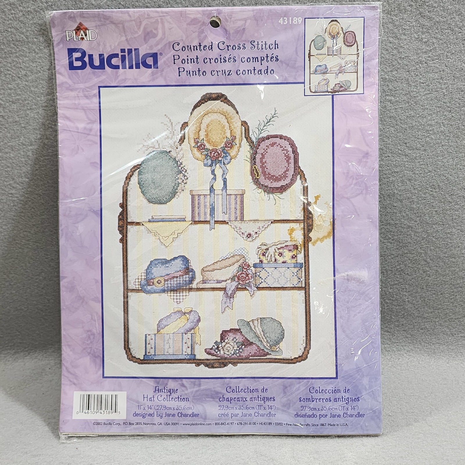 BUCILLA ANTIQUE HAT COLLECTION Counted Cross Stitch Kit 11x14 Pearl Bead 43189   - $14.94