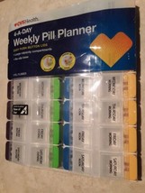 4-A-Day Weekly Pill Planner- Easy Push- Button Lids  - £16.24 GBP