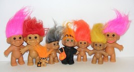 7 RUSS Troll Dolls &amp; One Halloween Troll Pinback - £31.45 GBP