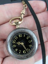 N.E.W.CO. &quot;GAVOUR&quot; pendant pocket watch ladies size 6 antique old chain - £43.85 GBP