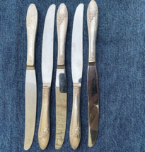 Queen Bess Tudor Plate Oneida Dinner Knives Silver Plate 46' Community Set of 5 - $13.55