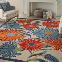 Nourison Aloha Indoor/Outdoor Multicolor 7&#39; x 10&#39; Area Rug Easy Cleaning Non - $142.35